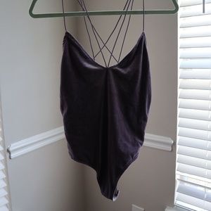Tobi Purple Velvet Bodysuit